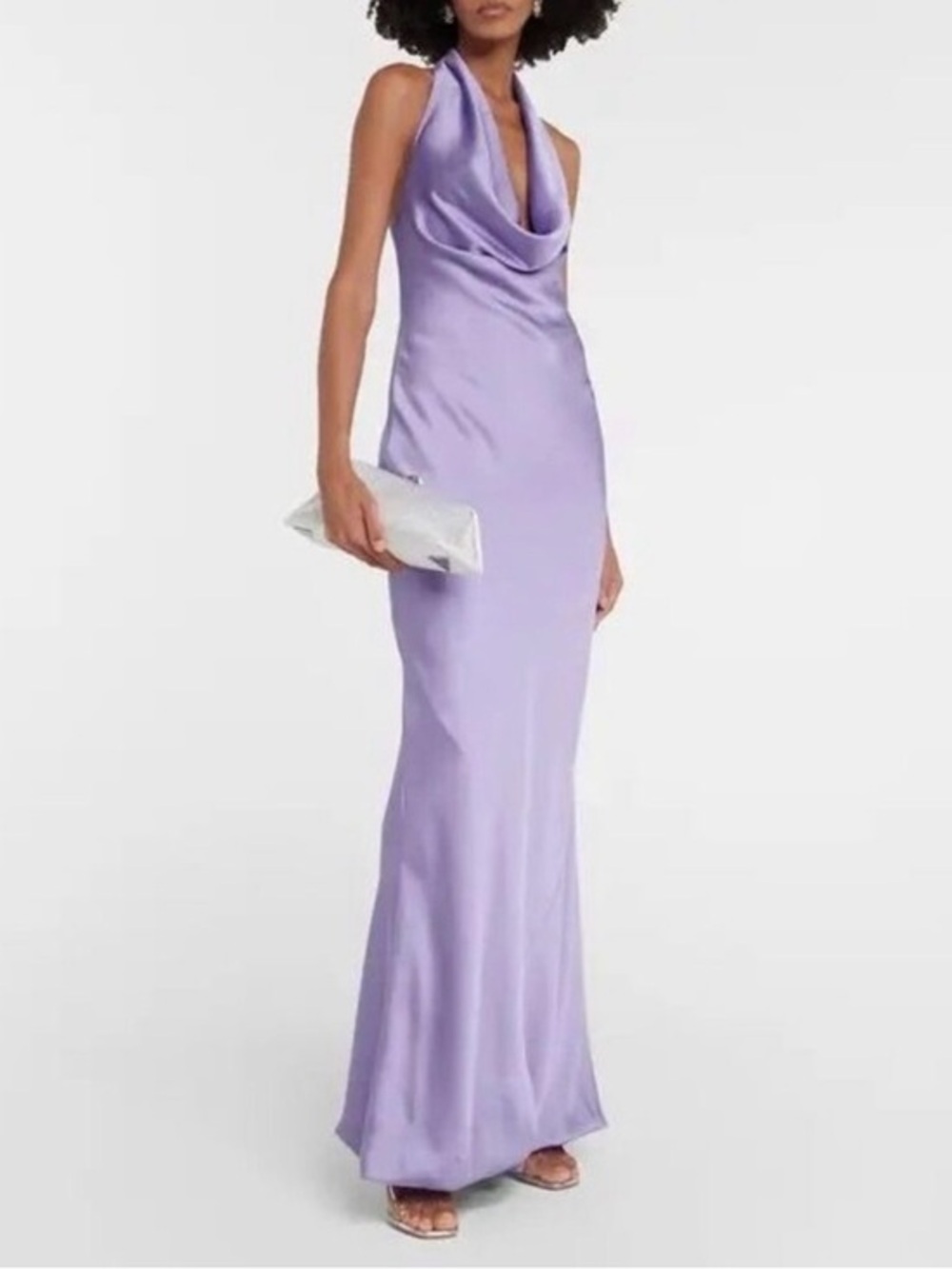 NORMA KAMALI Womens
Halterneck Crêpe Satin Maxi Gown
Dress Purple Size XS/34